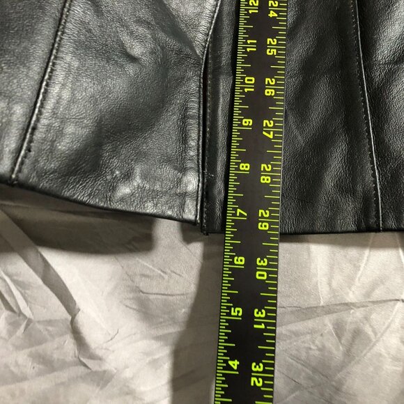 Worthington Womens Moto Blazer Leather Jacket Large Black Three-Button Collared - Picture 7 of 16